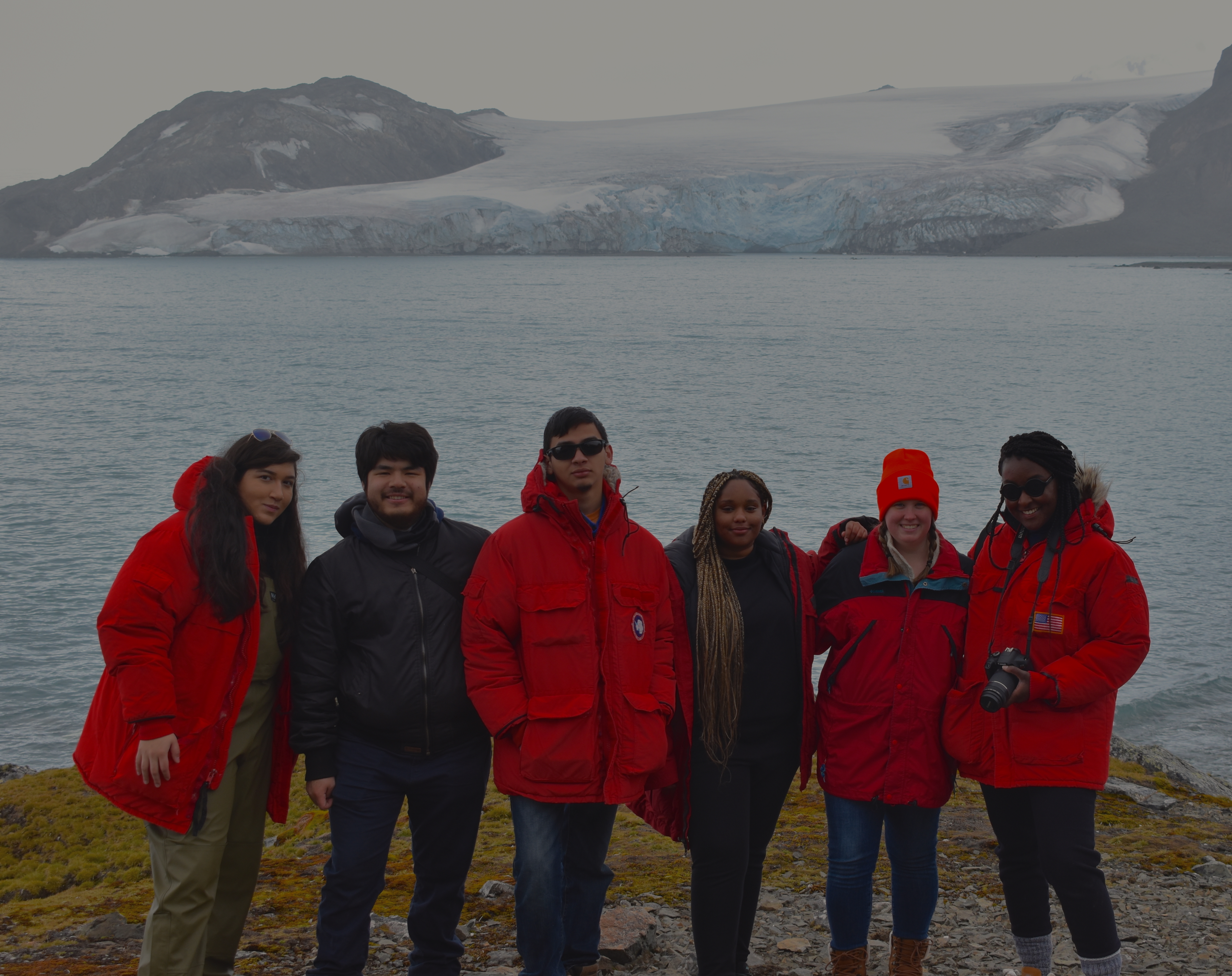 Livingston Island group pic, (from left to right) Jacquline, Miguel, Jordan, Rua, Lauren, and Jazmyn, Antarctica Feb. '20