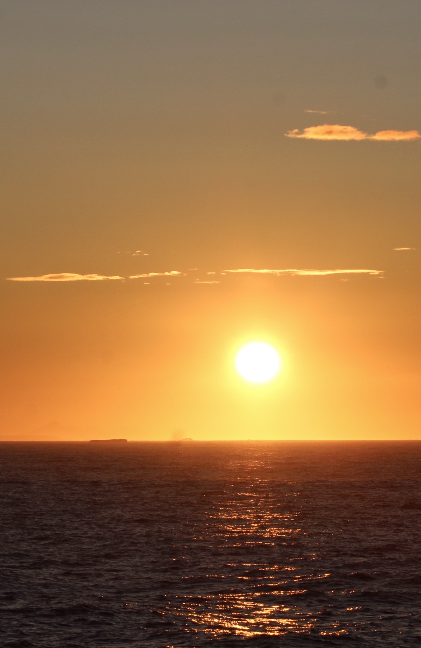Sunset in Antarctica from Helideck on Bio Hesperides. Feb. 26, 2020