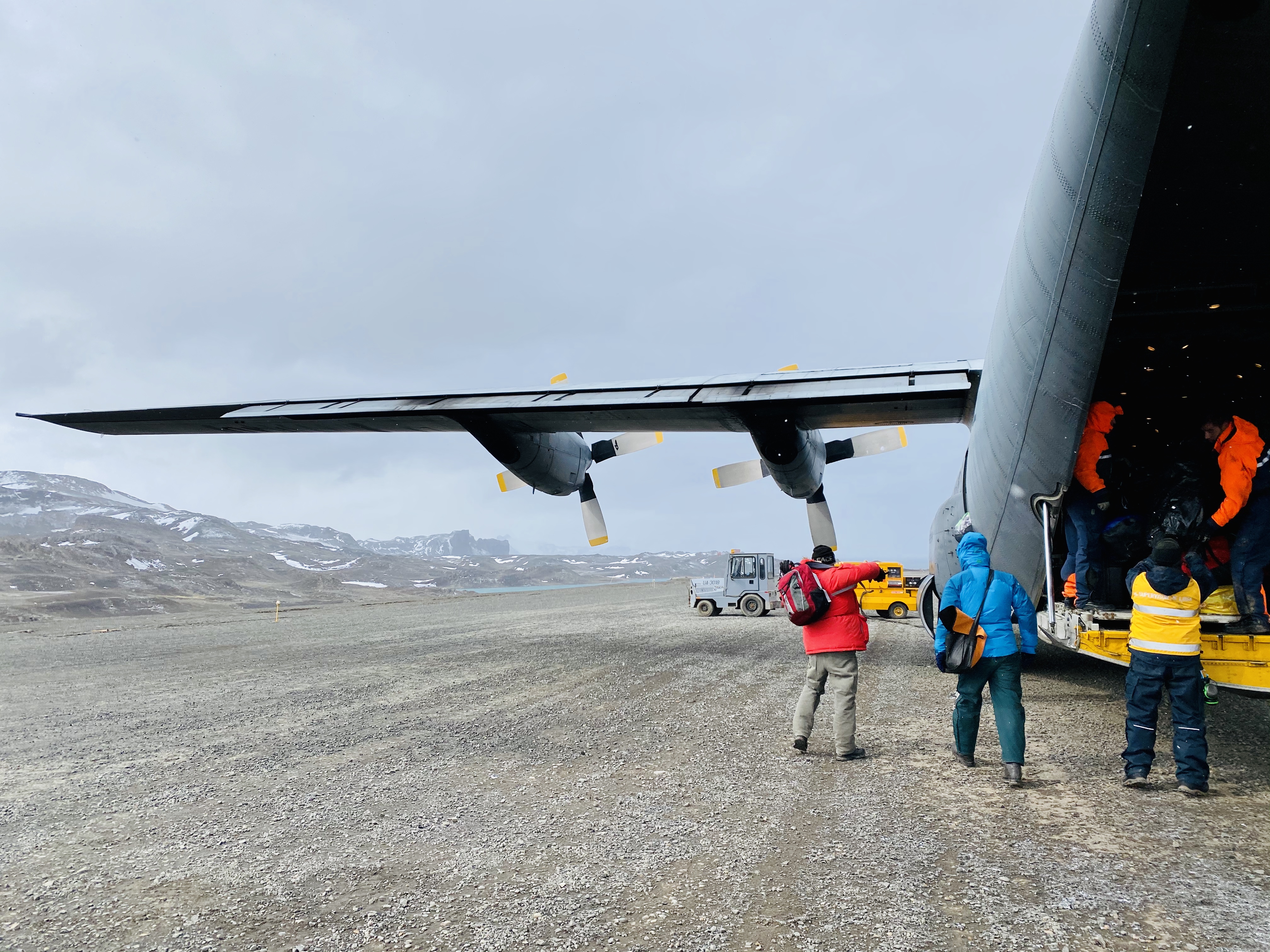 Boarding the Hercules C-130, Chilean Base, Antarctica Feb. 27,2020